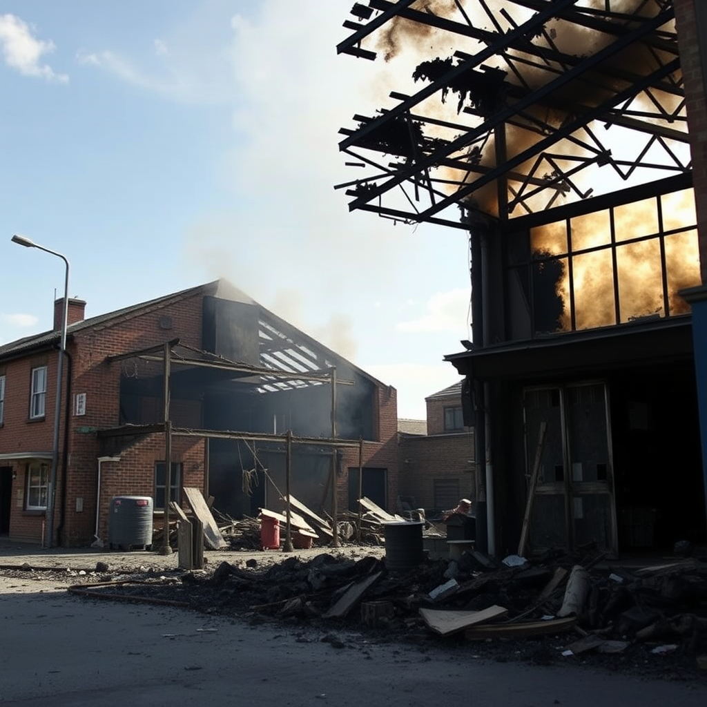 Fire still burning at Reford carpet business left destroyed by blaze
